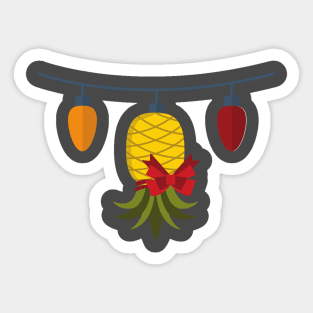 Hanging Pineapple Christmas Lights Sticker